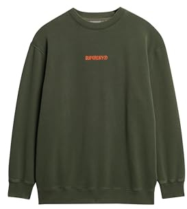 Superdry Herren Locker geschnittenes Rundhalssweatshirt mit Mikro-Logo