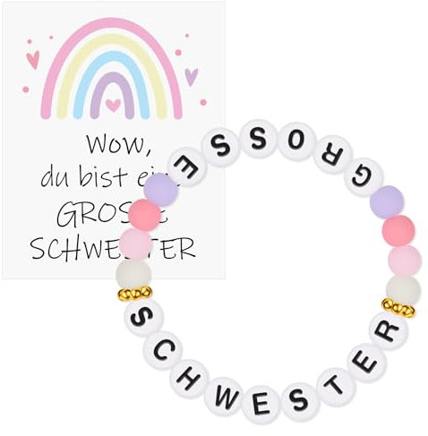 Otuuz Geschenke für Große Schwester inklusive Armband und Karte Du Bist Eine Grosse Schwester Geschenk für Kind Mädchen