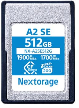 Nextorage CFexpress Typ A Karte 512GB, VPG200 japanische speicherkarte datenspeicher CF Express Type A Card, Kamera Zubehör für Sony/Fujifilm, A2SE NX-A2SE512G