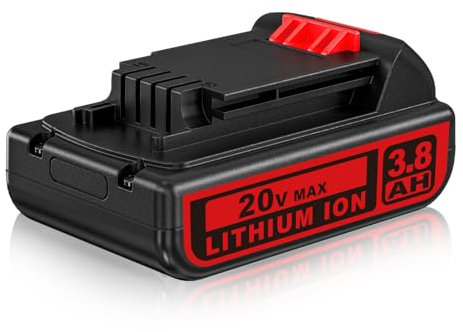 LBXR20 Batterie Li-ion de rechange 3800 mAh pour Black and Decker 18 V 20 V Max Compatible avec les batteries Black and Decker LB20 LBX20 LBXR2020 LBX4020 LB2X4020-OPE LBXR20-OPE LBX4020