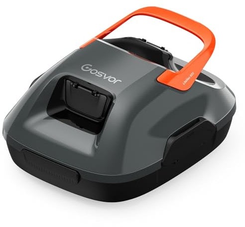 Gosvor Robot Piscine sans Fil, Aspirateur Piscine avec Autonomie de 90 Minutes, Nettoyage Automatique avec Fonction de stationnement Automatique, Nettoyeur de Piscine Compact, Idéal pour 80㎡