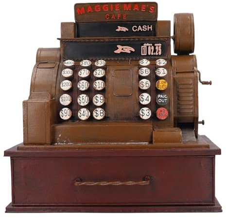 Vintage-Registrierkasse, Eisen-Kunst-Requisiten, Dekoratives Ornament, Stressabbauendes Vintage-Registrierkassen-Dekormodell für Büro und Zuhause