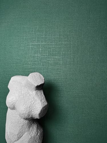 NEWROOM Papier peint Vert Couleur Unie Intissé - Moderne Vert Foncé Vert forêt Structure Aspect lin Couleur Unie