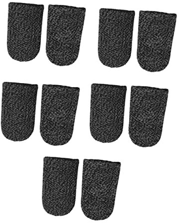 jojofuny 10stücke Schwarz Atmungsaktive Fingerhülle Für Touchscreen Fingerkuppe Handy-gamecontroller Fingerhüllen-sets Schweißabweisend Schnell Trocknend Flüssiges Spielerlebnis