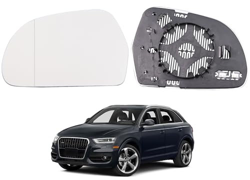 Hebstw Spiegelglas Ersatz für Audi A4 B8 2009-2012 A6 C6 2009-2011 Q3 2013-2018, Ersatz Spiegelglas Heizbar, Spiegelglas Außenspiegel Glas, Beheizbar Rückspiegelglas (Links)
