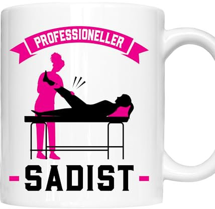 Physioherapeuten Tasse | professioneller sadist | Massagest Geschenk Physiotherapeuten Tasse Pfleger Kaffeebecher lustig
