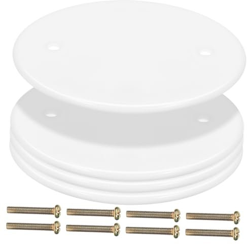 HOMSFOU 4pièces Cache-trou Rond Electrique Plaque De Recouvrement Pour Plafond Cache Trou Plafond Plaque Ronde Pour Cache Boite Electrique Pour