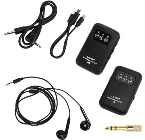 Lbvzxkad Wireless In-Ear Monitoring System Stage Playback 2.4G Headphones Rechargeable Transmitter, Receiver Support Stereo Mono