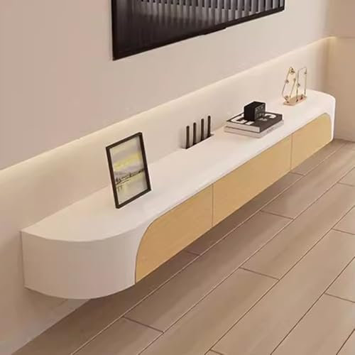 Easnuroz Floating TV Stand Floating TV Stand Unit 120-240cm Wall Mounted TV Cabinet Modern Entertainment Media Console Center Large Storage TV Bench For Living Room & Office(120 * 24 * 20cm)