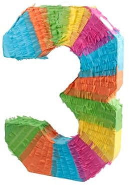 Zahlen Schlag-Pinatas Geburtstag Piñata zum Befüllen Event Zahlen Hochzeit Jubiläum Partydeko Dekoration Geburtstagsdeko (Pinata Zahl 3)