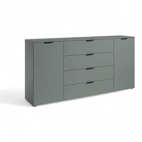 LINZ Kommode in Salbei - Modernes Sideboard mit viel Stauraum - 180 x 90 x 40 cm (B/H/T)