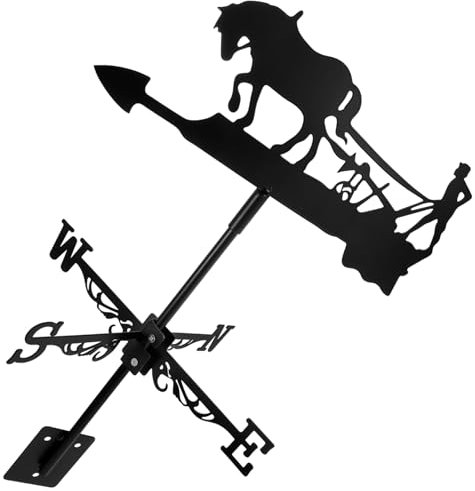 Toddmomy Veleta de Metal Jardín Caballo Decoración Retro Exterior Indicador de Dirección Resistente Severos o Jardín