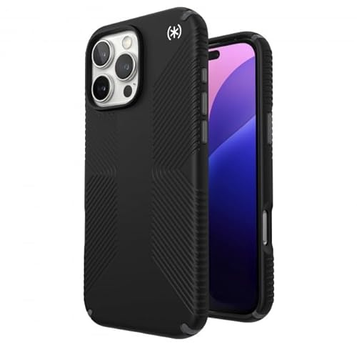 Speck Presidio 2 Grip Schutzhülle für iPhone 16 Pro Max, schmal, Schwarz / Schiefer