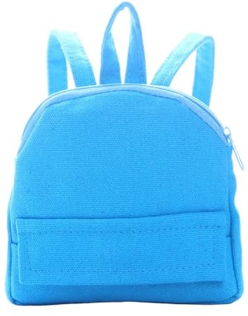 Blauer Kleiner Puppen Rucksack aus Stoff für Kleiner Puppen, 1 Stück | Puppenrucksack für Puppen, Dekorativer Kleiner Rucksack als Anhänger, Selbstgemacht Puppenbastelbedarf