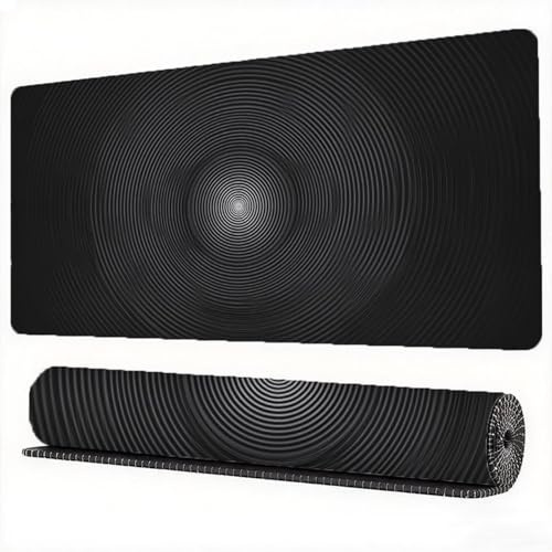 Tappetino Mouse XXL 700x300x3mm, Nero Tappetino Mouse Gaming Vortice Mousepad Sottomano Scrivania con Base in Gomma Antiscivolo, Mousepad XXL Protezione Scrivania per Computer, PC, Laptop, Model779