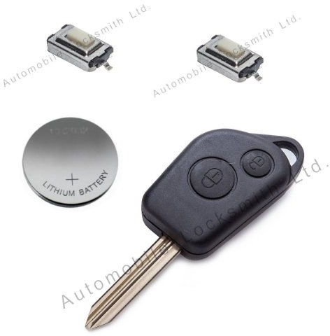Automobile Locksmith Kit de reparación de Bricolaje para Citroën, Saxo, Picasso, Xsara Berlingo, 2 Botones, Mando a Distancia, reacondicionamiento