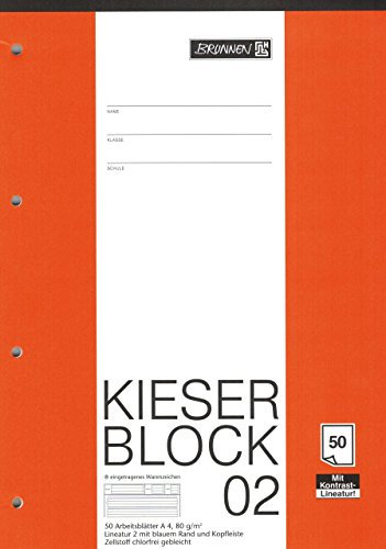 Kieserblock 02BRUNNEN 50 Blatt/Lineatur 2 - DinA4 / 80 g