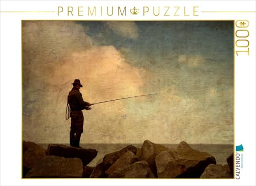 CALVENDO Puzzle Der nostalgische Angler | 1000 Teile Lege-Größe 64 x 48 cm Foto-Puzzle für glückliche Stunden