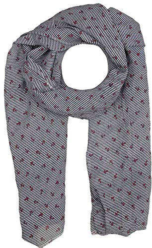 Zwillingsherz Seiden-Tuch mit Anker-Print - Hochwertiger Schal für Damen Mädchen - Halstuch - Umschlagstuch - Loop - weicher Schlauchschal für Sommer Herbst und Winter von Cashmere Dreams nav/rot
