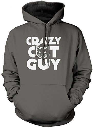 Crazy Cat Guy Unisex Hoodie - Grey XX-Large