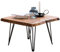 FineBuy Design Couchtisch Massivholz Tisch Baumkante 56 x 38 x 51 cm, Sheesham Holztisch mit Metallbeinen, Wohnzimmertisch im rustikalen Landhausstil