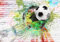 decomonkey Fototapete selbstklebend Fußball 343x256 cm XL Selbstklebende Tapeten Wand Fototapeten Tapete Wandtapete klebend Klebefolie Sport Jugendzommer Kinderzimmer Ziegel Ziegelstein bunt