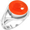 Jeweloporium 925 Silber Ringe für Damen Größe 62(19.7) Orange Natürlich Karneol mit Stein Solitär Silber Ringe Weihnachten - Geschenk Kostüm Schmuck