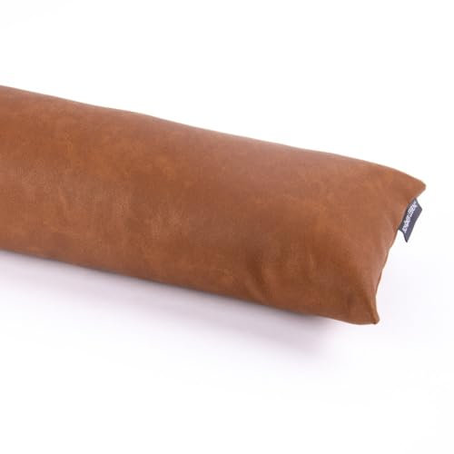 SCHÖNER LEBEN. Zugluftstopper Fenster Kunstleder in toller Uni-Camel-Optik, Auswahl:130cm Länge