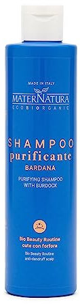 Maternatura, Reinigendes Klette-Shampoo für schuppenfreie Kopfhaut, erfrischt und schützt, Bio-Schönheitsroutine gegen Schuppen, Made in Italy - 250 ml
