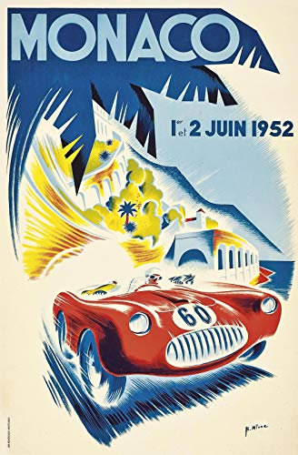 Grand Prix Monaco 1952 Poster-Format 50 x 70 cm, 300 % Verkauf, digitale Datei HD möglich