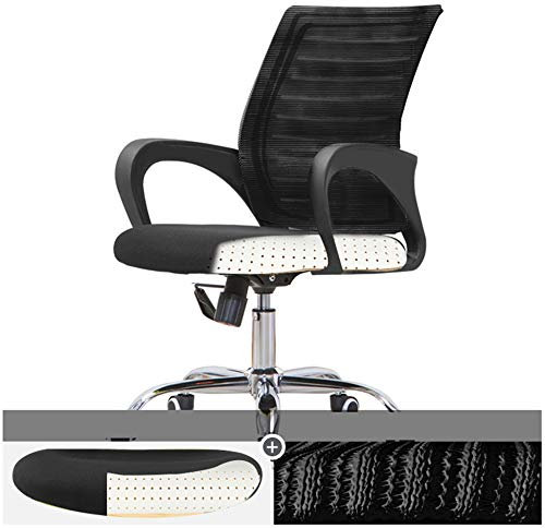JRPS Bürostuhl Latex Kissen,Schreibtischstuhl 45-Grad-Neigung,Drehstuhl Feste Armlehnen Zebra-Ineinander Greifen Hohe Qualität/Schwarz
