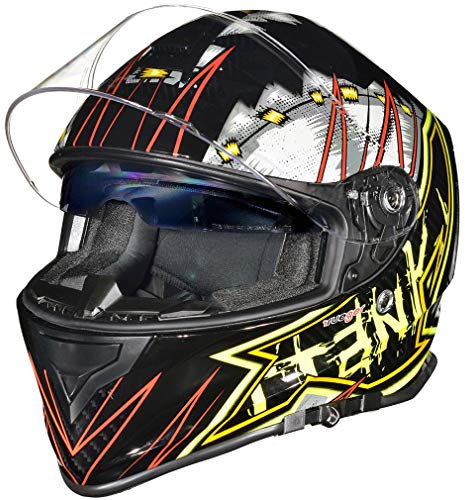 RT-824 Integralhelm Motorradhelm Kinderhelm Motorrad Integral Roller Helm rueger, Farbe:Black Franky, Größe:M (57-58)