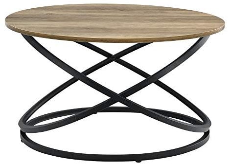 [en.casa] Couchtisch Rund in Holzfarben Beistelltisch Wohnzimmertisch Couchtisch Sofatisch Beistelltische