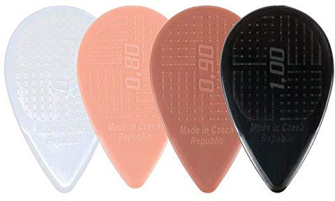 D-Grip Plektrum/Pick, Balkan Form, 0,70 mm, weiß, 6 Stück