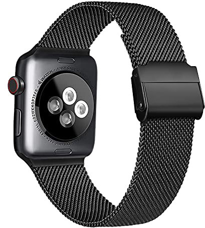 Meliya Cinturino Compatibile per Apple Watch 44mm 42mm 45mm 40mm 38mm 41mm Series 8 7 6 5 4 3 2 1 SE, in Metallo Maglia Milanese Acciaio Inossidabile