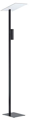 EGLO Stehlampe Budensea, 2 flammige Stehleuchte, Standleuchte aus Aluminiumguss, Wohnzimmerlampe in Schwarz, Weiß, Lampe mit Schalter, GU10 Fassung