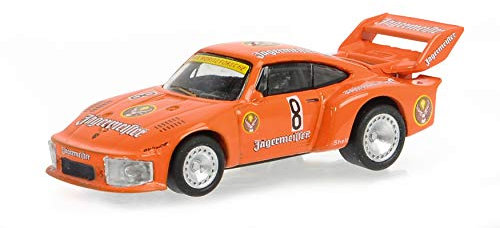Schuco 452650100 Porsche 935 Jägermeister #8, Motorsport Design, modellino Auto, Scala 1:87, Rosso, Arancione