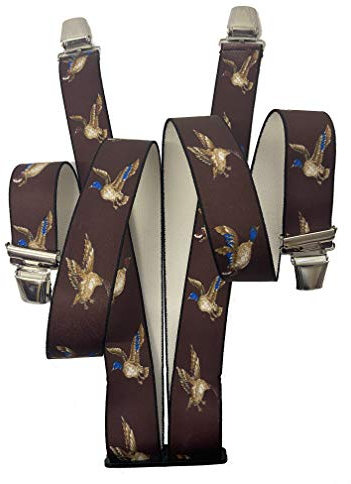 Generisch JÄGER Hosenträge ENTE AUSTRIA-ÖSTERREICH-VIENNA-WIEN im JÄGER Design 35mm Breit in H-Form mit 4 extra starken Clips/ Jäger Ente Rot ST-008