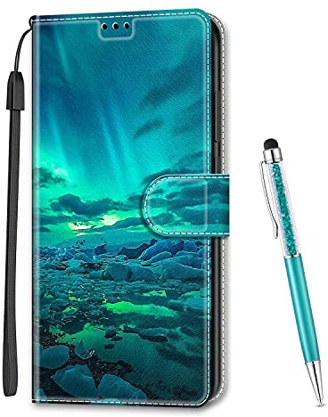MadBee Custodia Compatibile con Xiaomi Redmi Note 8 Pro, Portafoglio Creativo Colorato Libro Pelle PU Flip Caso Magnetica Supporto Cover per Xiaomi Redmi Note 8 Pro (Aurora)
