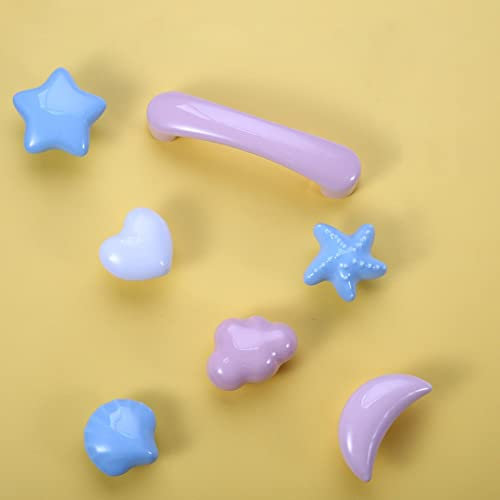 GIAMA 10 stücke Cartoon Kinder Zimmer Keramik kabinett knöpfe Moon Star Schleife Griff Garten türgriff kabinettgriffe für Kinder