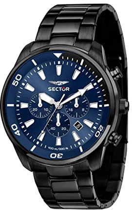 Sector Oversize Herren-Armbanduhr, Chronograph, Quarz, R3273602017, Schwarz, 48mm, Armband