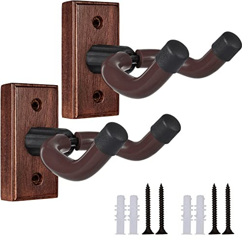 Guitar Wall Mount Guitar Wall Hook Solid Wood Base Swivel Hanger Holder for Guitar Electric Guitar Bass Banjo Mandolin