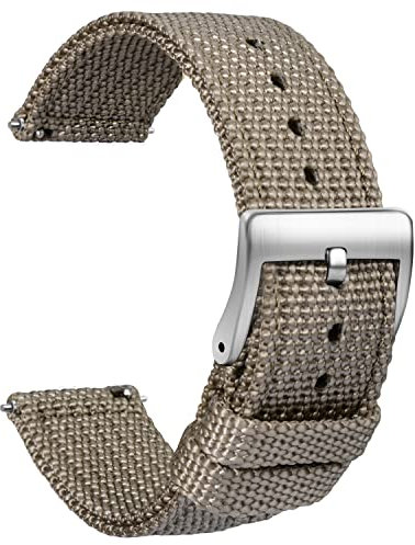 TStrap Nylon Uhrenarmband 20mm - NATO Stil Armband Weiches Grun Schnellverschluss Uhrband – Canvas Militär Uhrenarmbänder Herren und Damen – Smart Uhrenarmband - 18mm 20mm 22mm 24 mm