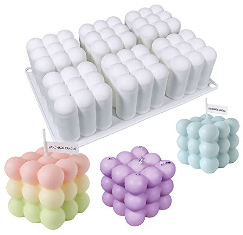 NICAVKIT Bubble Kerzenform, 3D DIY 6 Hohlräum Bubble Silikonform Kerze, Silikon Kerzenformen zum Gießen als Heimdekorationen, Bastel Ornamente, DIY Duftkerze, Seife