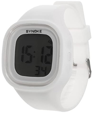 POPETPOP Sportarmbanduhr Bunte Nachtleuchtende Armbänder Uhr Leuchtende Digitaluhr Uhr Für Kleine Mädchen Damenriemen Digitaluhr Aus Silikon Sportuhr Betrachten Kind Damenuhr Weiß Led