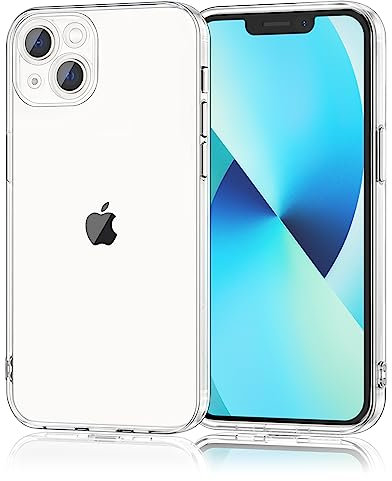 AK Hülle für iPhone 13 Handyhülle, Silikon Nicht Vergilbend Transparent Stoßfeste Schutzhülle, Dünn Durchsichtig Handyhülle für iPhone 13 6.1'', Durchsichtig