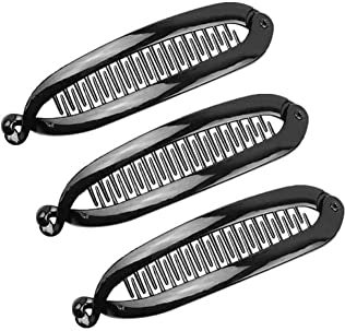 Pince à cheveux banane torsadée de 15 cm en plastique de couleur pure pour femme