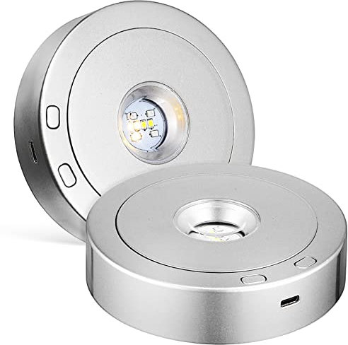 OSALADI 2stücke Rotierender -lichtsockel Mit Mehreren Lichtmodi Für Kristallkugeln Trophäen Und Dekorative Objekte Displaybasis Für Zuhause Und Geschäfte