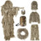 SOROVEE Ghillie Anzug, 6 in 1 Ghillie Anzug für Herren Einschließlich Jacke, Hose, Kapuze, Tragetasche und Camo Tapes, 3D Camouflage Jagdbekleidung, Geeignet für Erwachsene/Jugend/Kinder Jagd,