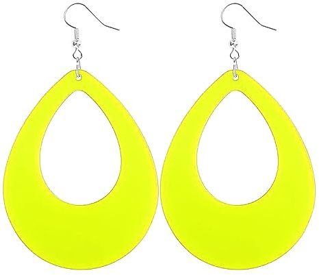 LUOFANG Paar Ohrringe Damen Kunststoff Ohrringe Rot Grün Bunt Vintage Leichte Ohrringe Schmuck für 80er 70er Jahre